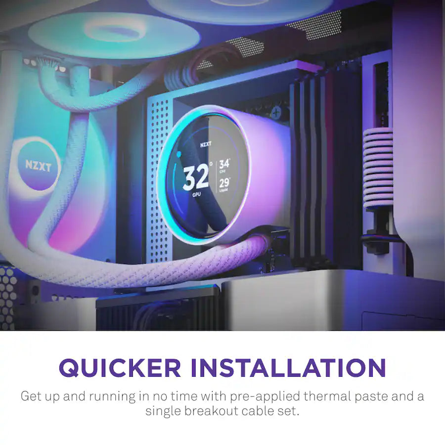 NZXT Kraken Elite RGB 360mm 2024  (Single-Frame RGB Core Fan) Liquid Cooler - White