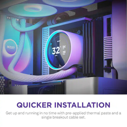 NZXT Kraken Elite RGB 360mm 2024  (Single-Frame RGB Core Fan) Liquid Cooler - White