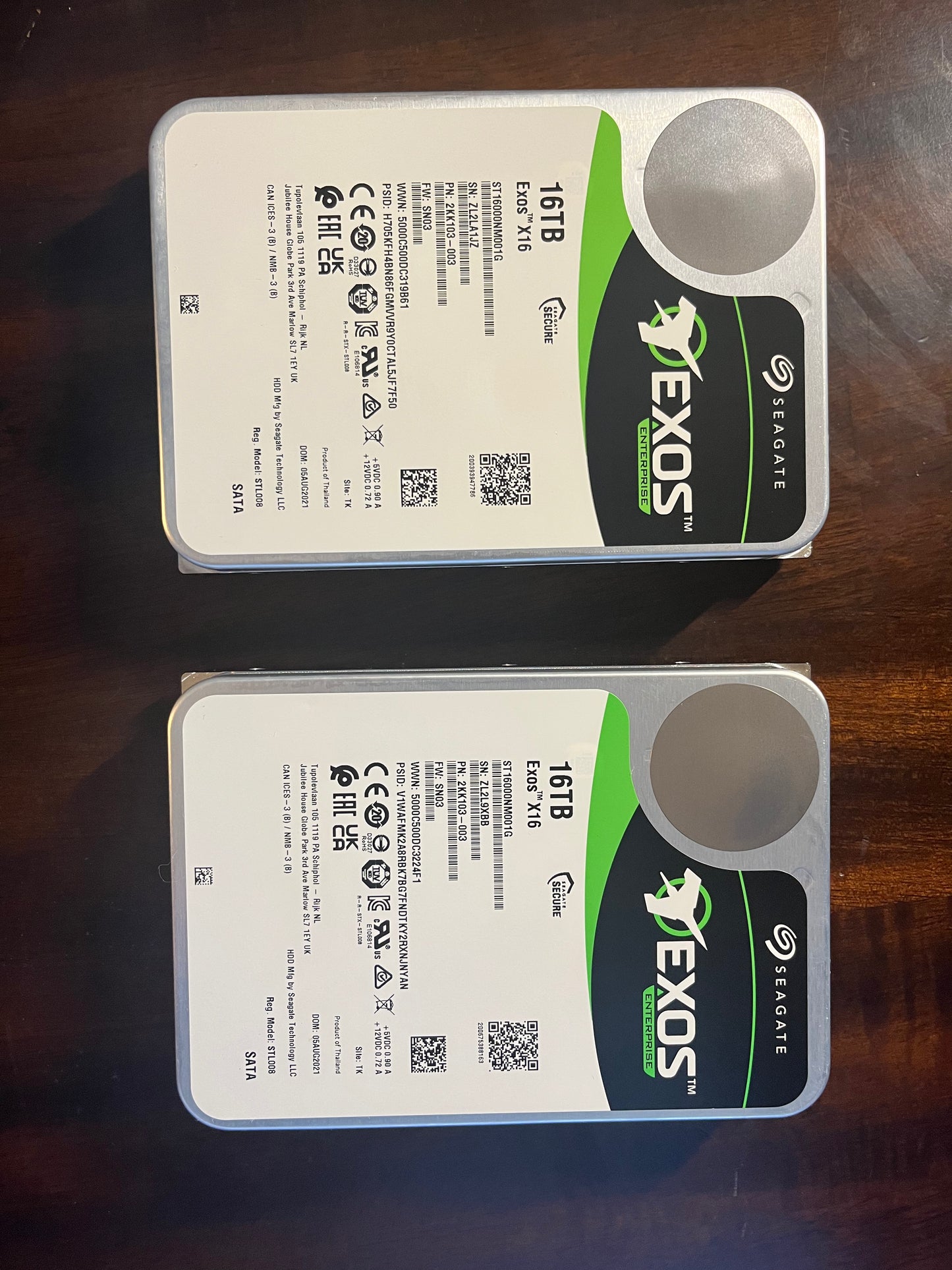 2x 16TB Seagate HDD