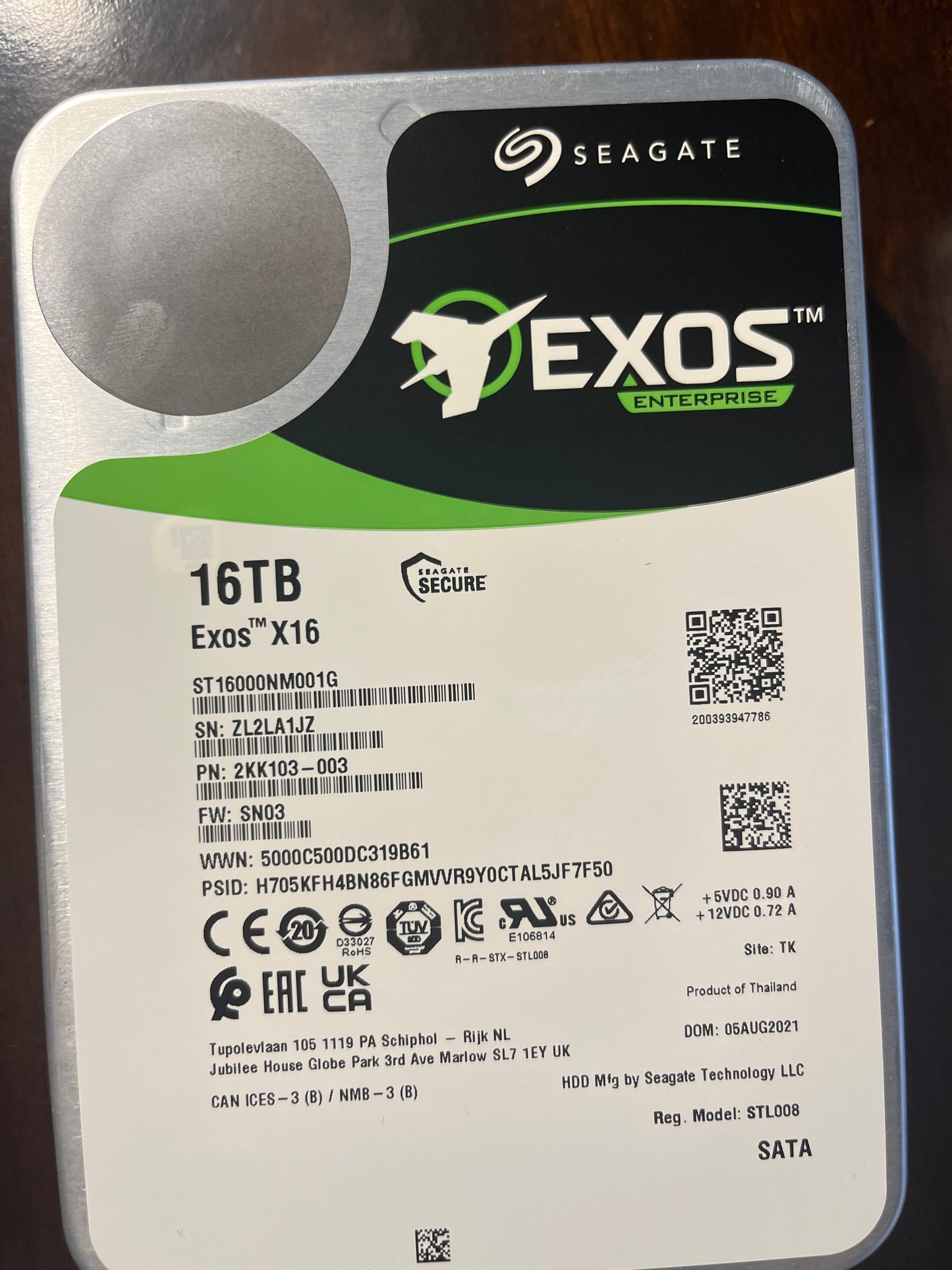 2x 16TB Seagate HDD
