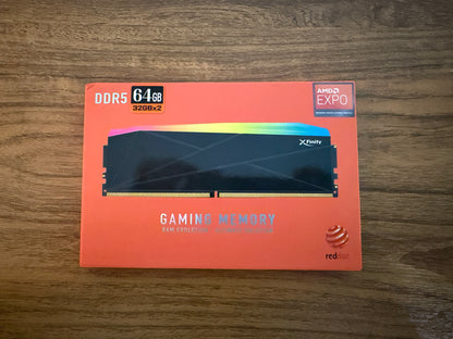 V-COLOR TUF GAMING ALLIANCE Manta XFinity 64GB (32GBx2) DDR5-6400 CL32 1.4V INTEL/AMD SK Hynix Original IC RGB Gaming Desktop Upgrade RAM Memory Module Black