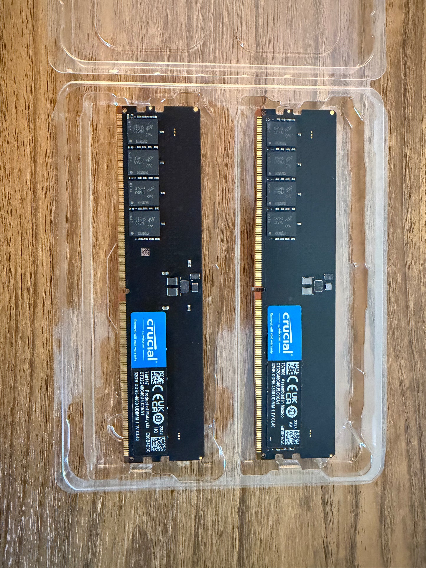 64gb (2x32gb) Crucial DDR5 4800mhz cl40