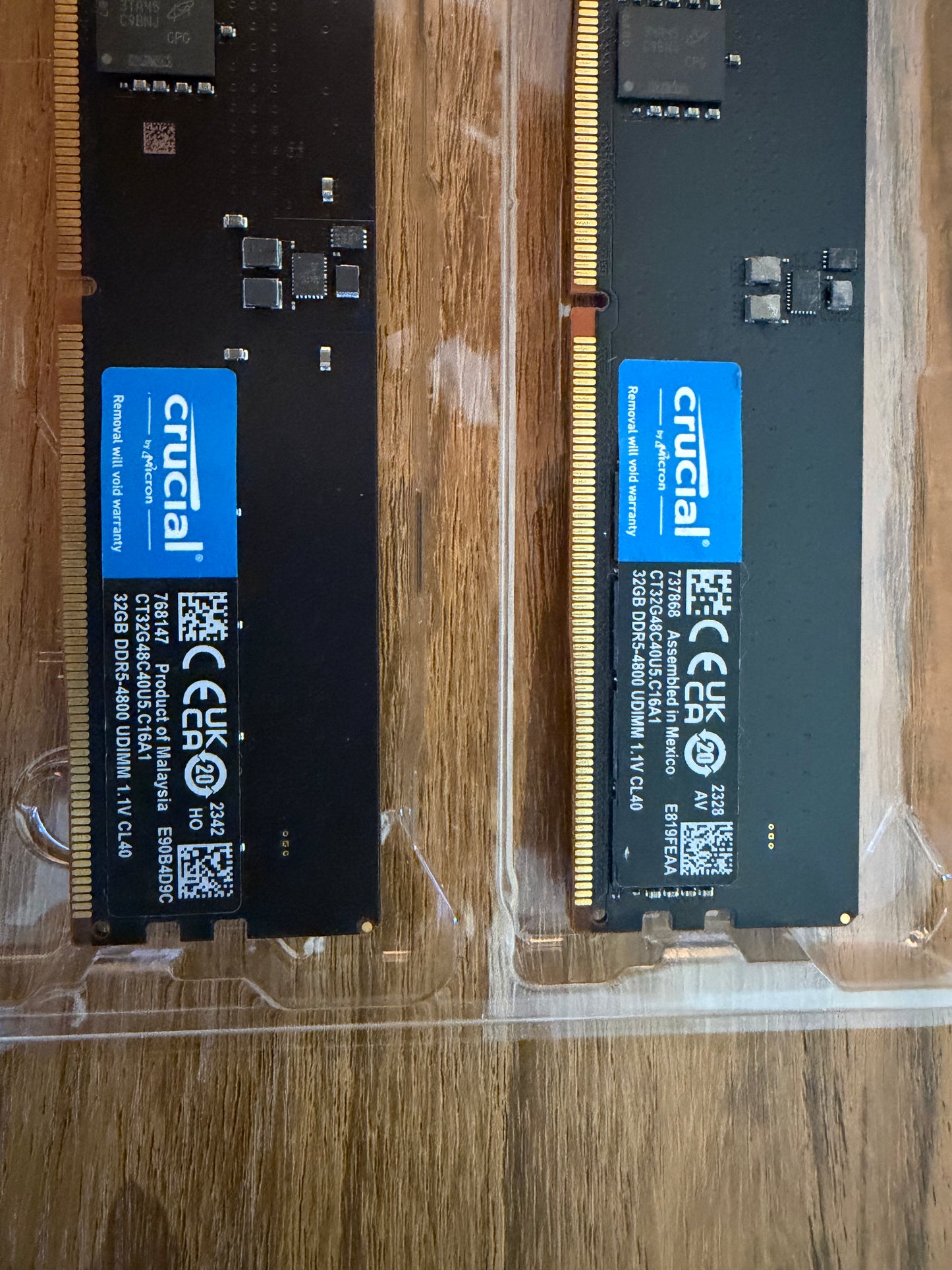 64gb (2x32gb) Crucial DDR5 4800mhz cl40