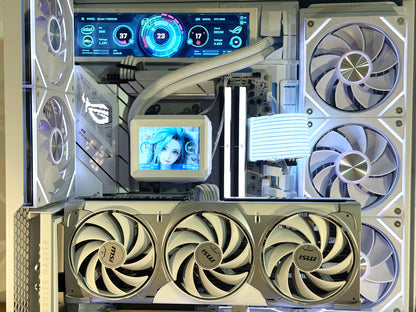 🤍❄️ “FROST MIRAGE” | Ryzen 7 9800X3D + RTX 5080 White | 32GB DDR5 | 2TB | Dual LCD | Windows 11 Pro ❄️🤍