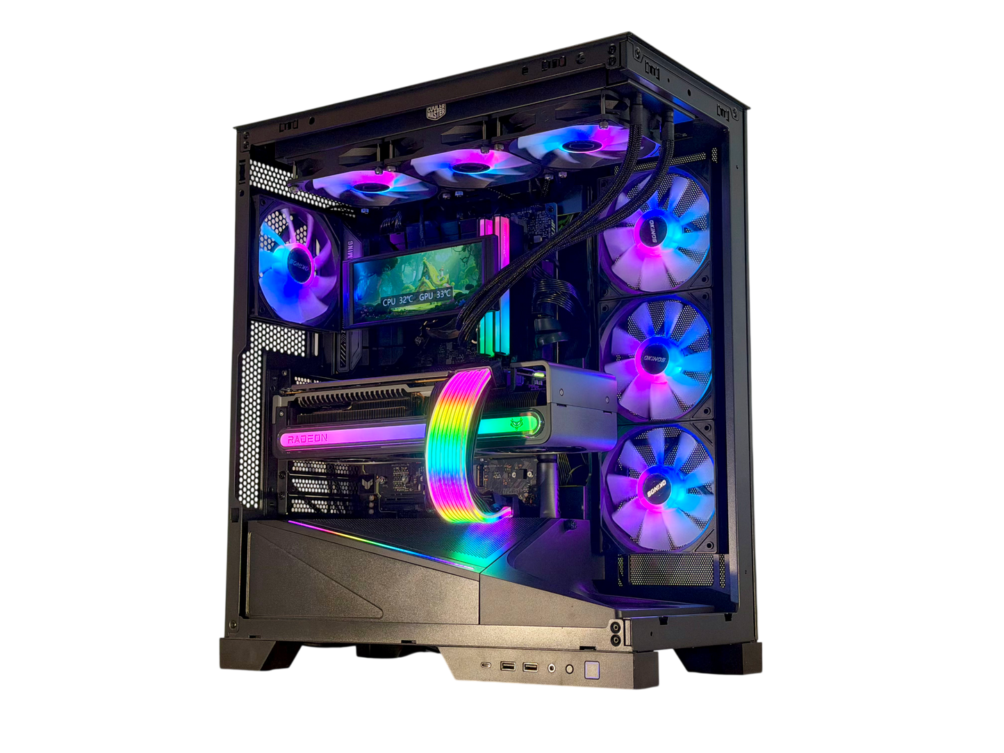 🌊 “AQUA OVERDRIVE” — i9-13900K | RX 7900 XTX | 32GB DDR5| 2TB NVMe | LCD | Windows 11 Pro 🌊