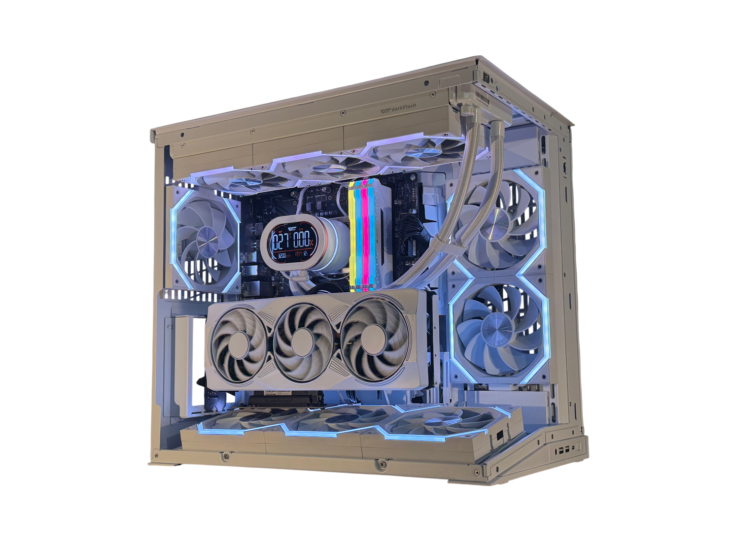 🌌⚡ “GALAXY STRATA” | RTX 5070 + i5-14600K | 32GB RGB | 2TB NVMe | LCD AIO | Windows 11 Pro ⚡🌌