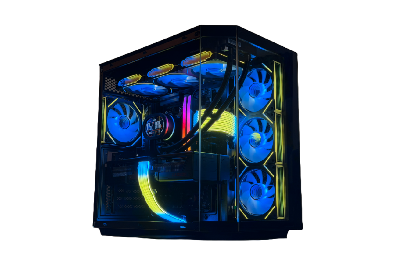 ⚡Obsidian X — Ryzen 9 7900X • RX 9070 XT • 32GB DDR5 • Black RGB Beast